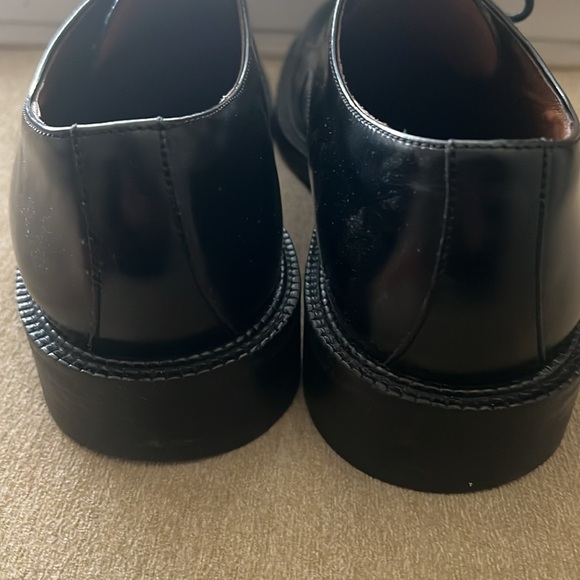 Banana Republic Oxford Black Leather Apron Round Toe Lace Up Shoes Italy - Picture 9 of 10